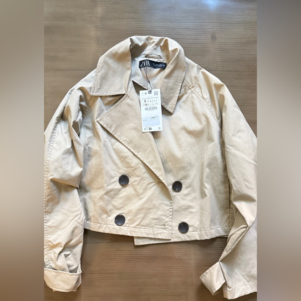 Zara Crop Trench Coat Jacket